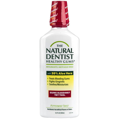 The Natural Dentist Healthy Gums Mouth Wash, Peppermint Twist Flavor, 16.9 Ounce Bottle (Pack of 3)