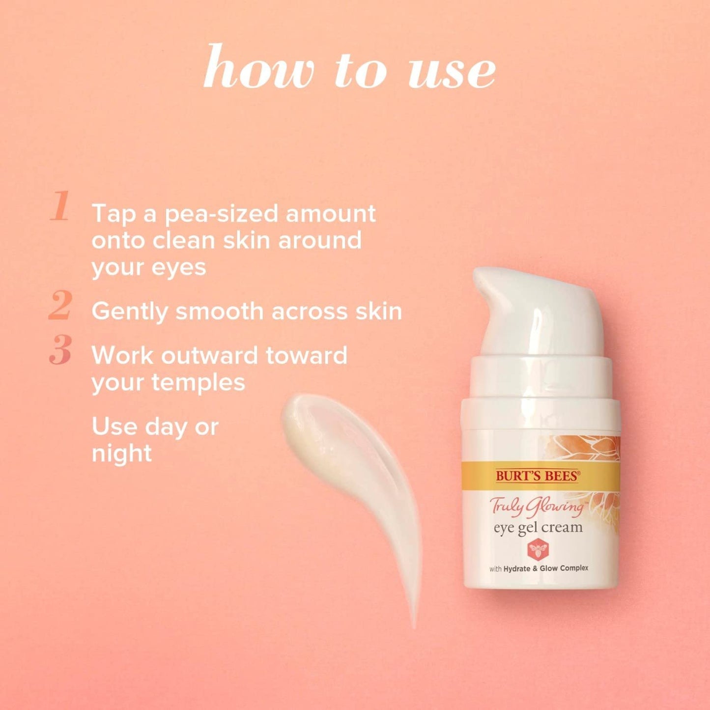 Burt's Bees Truly Glowing Reawakening Gel Eye Cream with Hydrate and Glow Complex, 0.5 Fluid Ounce (Package May Vary)