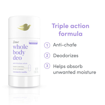 Dove Whole Body Deo Aluminum Free Anti-Chafe Deodorant Stick