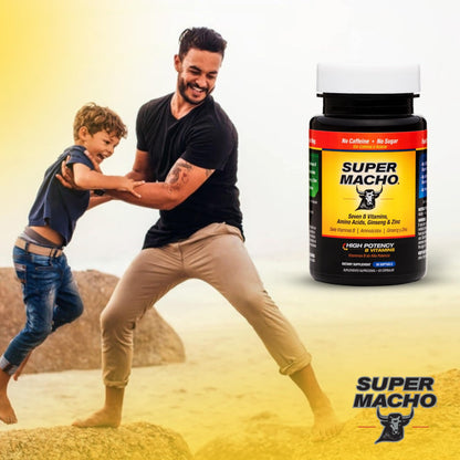 Super Macho, High Potency B Vitamins and Amino Acids, Fuel for Today's Active Men, No Caffeine, No Sugar, Dietary Supplement, Made in USA,50 Softgels