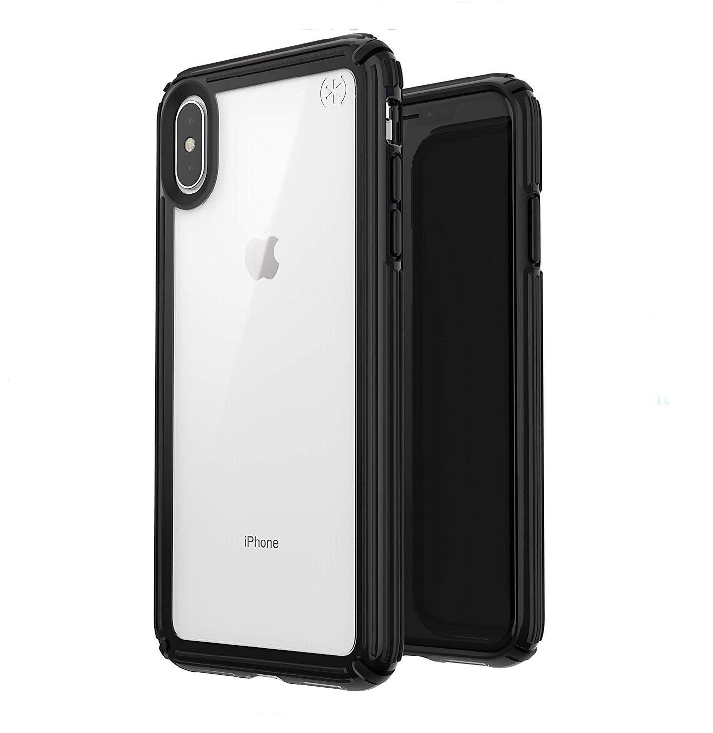 Speck Products Presidio V-Grip iPhone Xs Max Case, Clear/Black