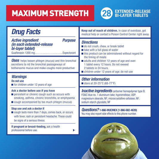 Mucinex Hr Max Strength Chest Congestion Expectorant Tablets