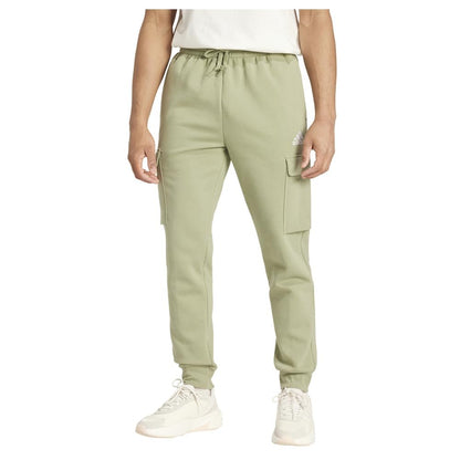 adidas Mens Essentials Fleece Drawstring Cargo Pants Casual - Green