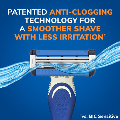 BIC EasyRinse Anti-Clogging Men's Disposable Razors for a Smoother Shave