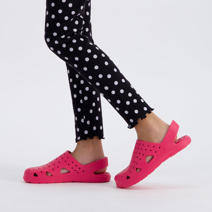 totes Everywear Lightweight Waterproof Contoured Splash and Play Clog Sandals, Paisley Purple, US 7-8 Unisex Little Kid