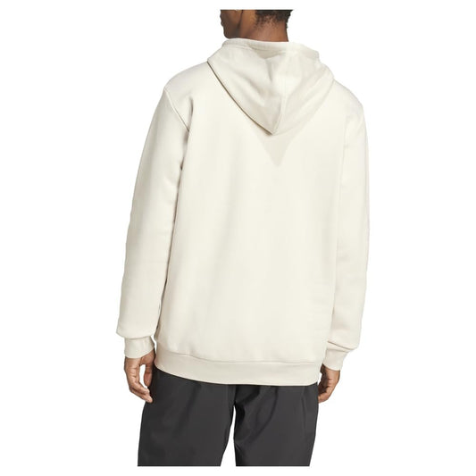 adidas Mens Essentials Fleece Logo Hoodie Coats Jackets Outerwear Comfort Technology - Beige - Size L