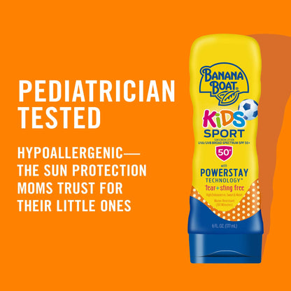 Banana Boat Kids Sport Sting-Free Tear-Free Broad Spectrum Sunscreen Lotion SPF