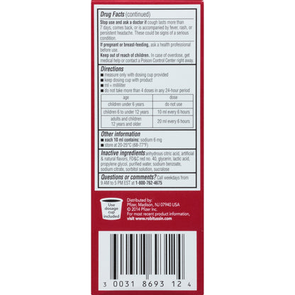 Robitussin Children's Cough & Cold Long-Acting Liquid Fruit Punch 4 oz (Pack of 2)