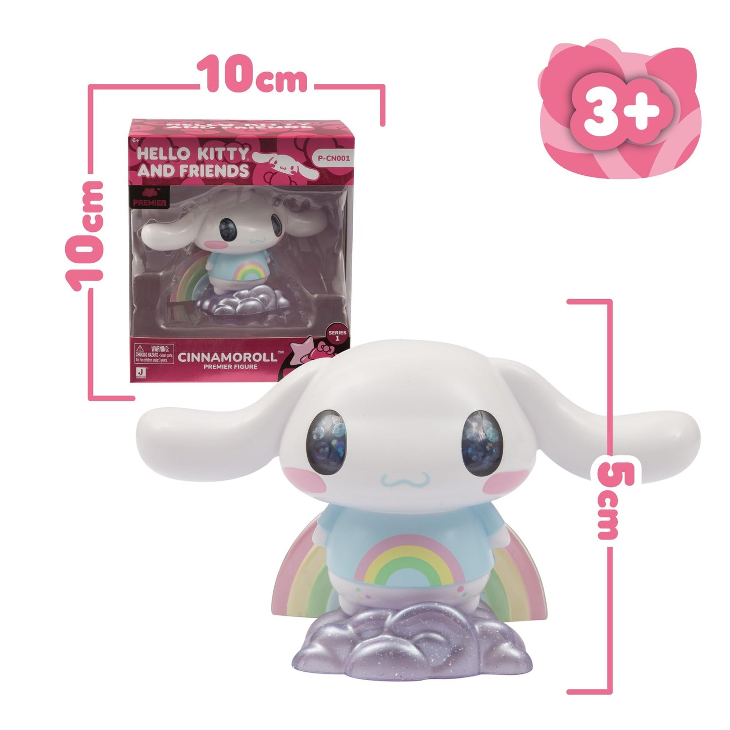 Hello Kitty Premier 4-Inch Figure – Cinnamoroll Edition, Collectible and Cinnamoroll Figurine, Detailed Design for Display or Collection