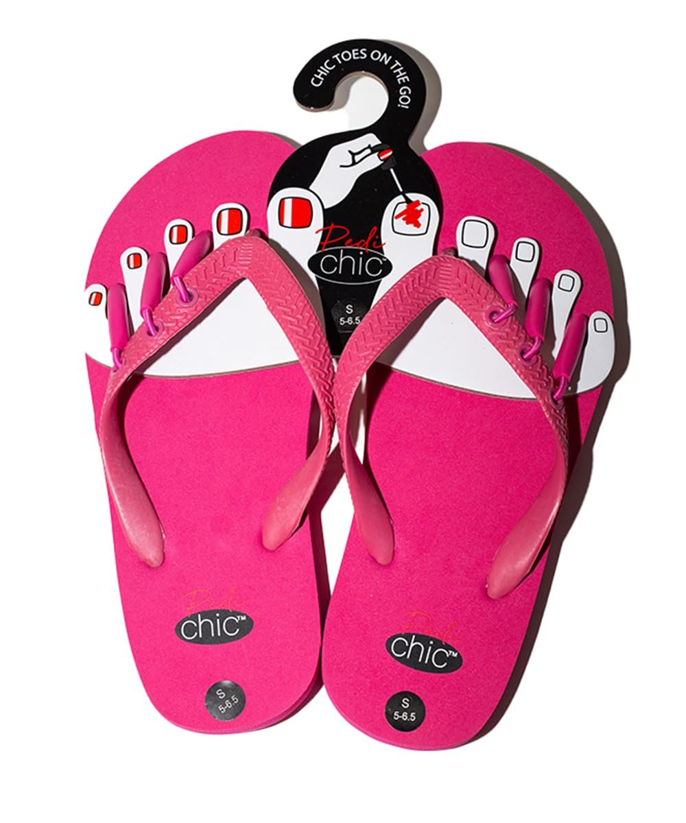 Proshots Pedichic Flip-Flop Sandals for Pedicures, Soft EVA Sole, Rubber Upper Strap, Silicon Separators, Unisex (PC-004-TQ, US Footwear Size System, Adult, Women, Alpha, Medium, X-Large)