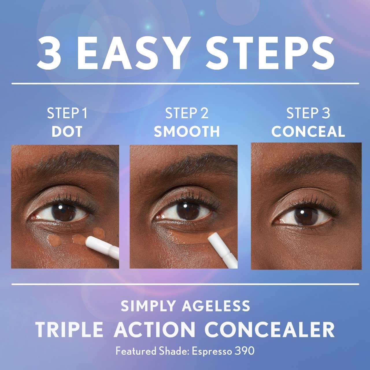 COVERGIRL Simply Ageless Triple Action Concealer, Golden Tan, Shelf Pack of 2