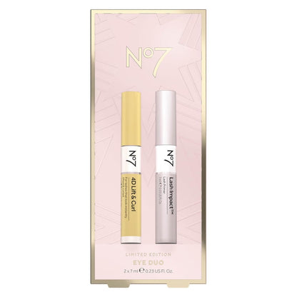No7 4D Lift and Curl Mascara with Lash Impact Lash Primer Eye Duo, 1 Fl Oz (Pack of 1), Black