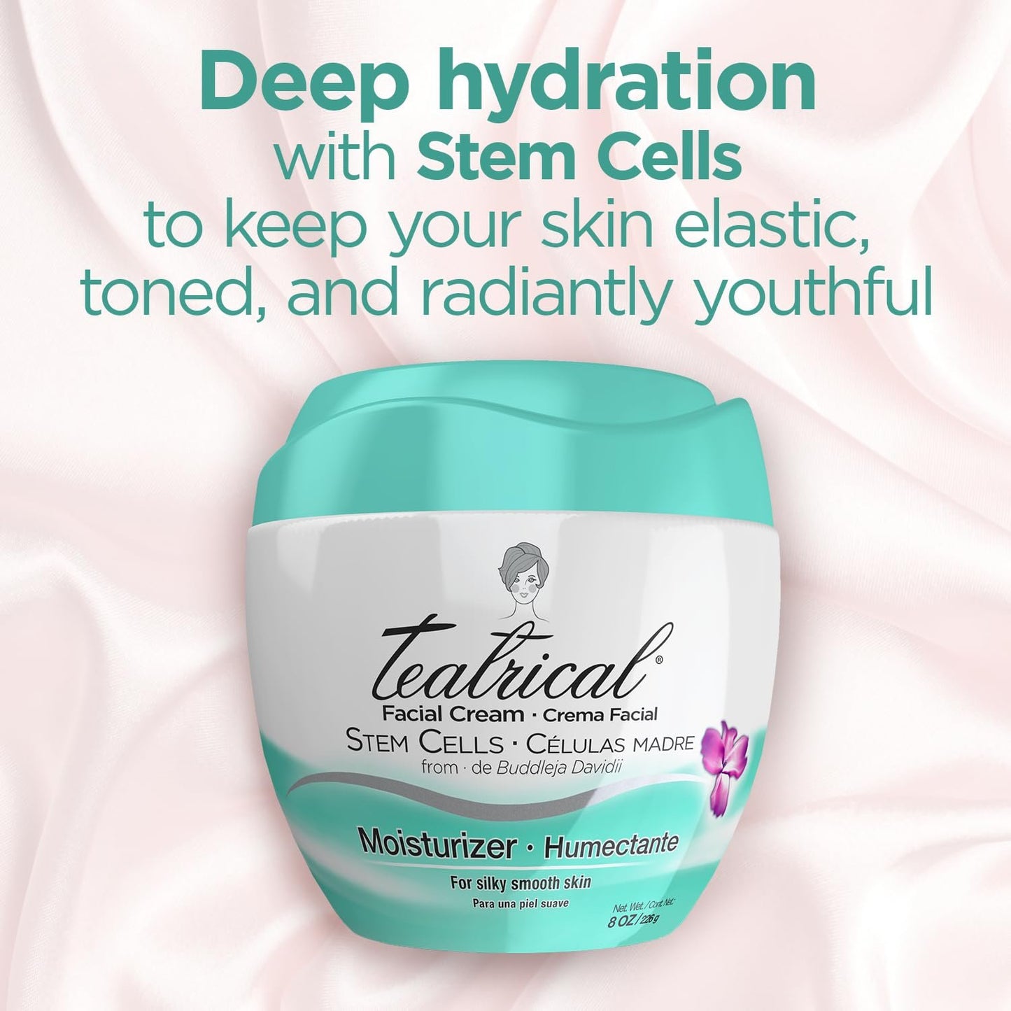TEATRICAL Facial Moisturizer with Buddleja Davidii Stem Cells, 3.5 Ounces,Floral