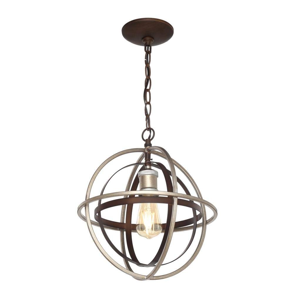 Home Decorators Collection 27030 1-Light Bronze & Champagne Pewter Mini Pendant