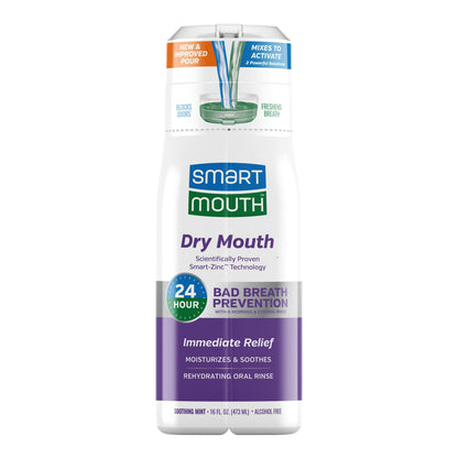 SmartMouth Activated Dry Mouth Mouthwash, Dry Mouth and Bad Breath Relief, Mint, 16 fl oz, 1 Pack