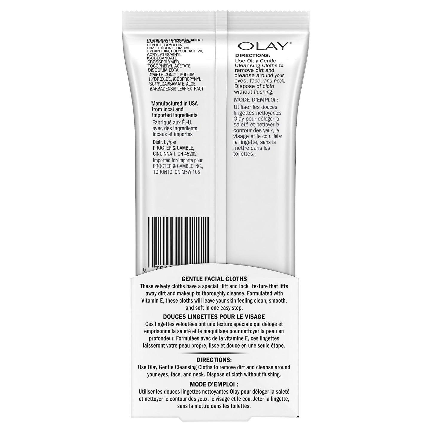 Olay Wet Cleansing Cloths Gentle Clean, Sensitive/Fragrance-Free