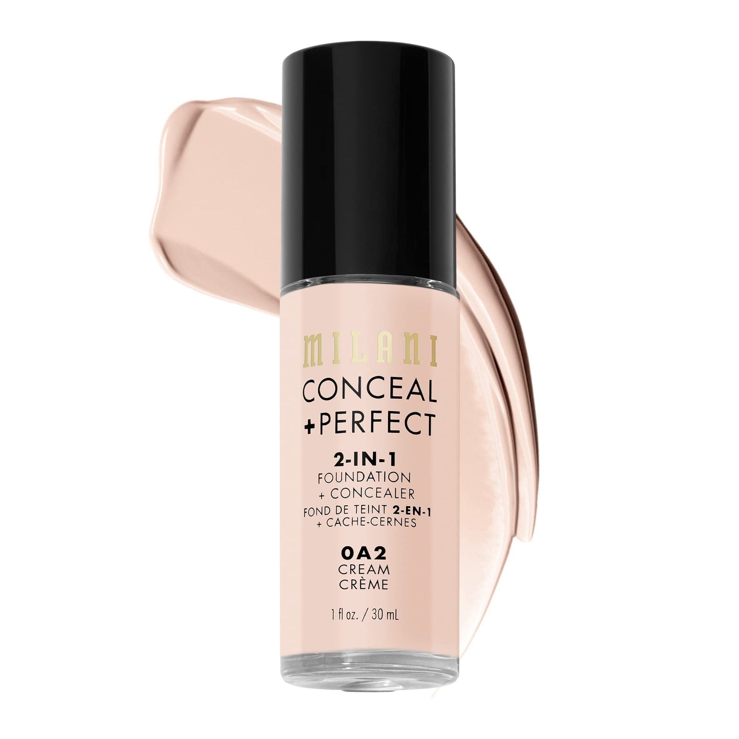 Milani Conceal + Perfect 2-in-1 Foundation + Concealer for a Flawless Complexion, Under Eye Corrector, Cover Redness and Imperfections, Waterproof and Sweatproof