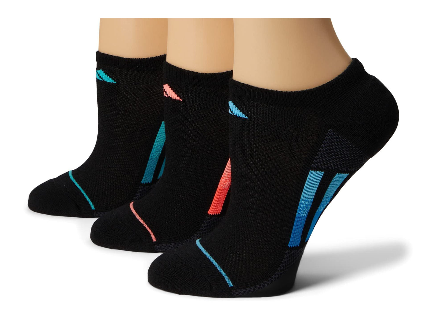 adidas Women's Superlite Stripe 3.0 No Show Socks (3-Pair) Low Profile Athletic Fit with Arch Compression