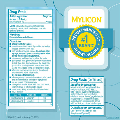 MYLICON Gas Relief Drops for Infants and Babies, Original Formula