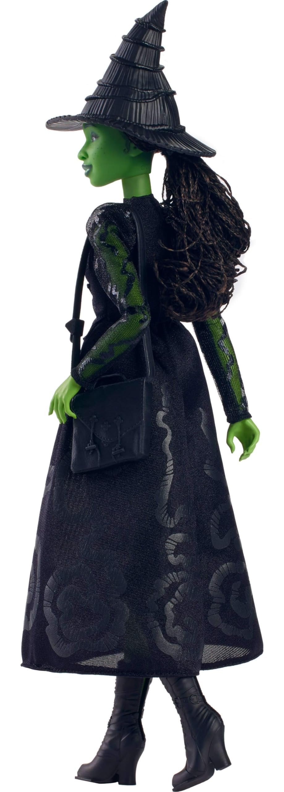 Mattel Universal Wicked Elphaba Fashion Doll & Accessories with Green Skin, Braided Black Hair, Posability & Removable Ballroom Look