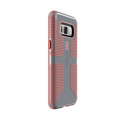 Speck Products (90211-B994) CandyShell Grip Cell Phone Case for Galaxy S8 - Nickel Grey/Warning Orange