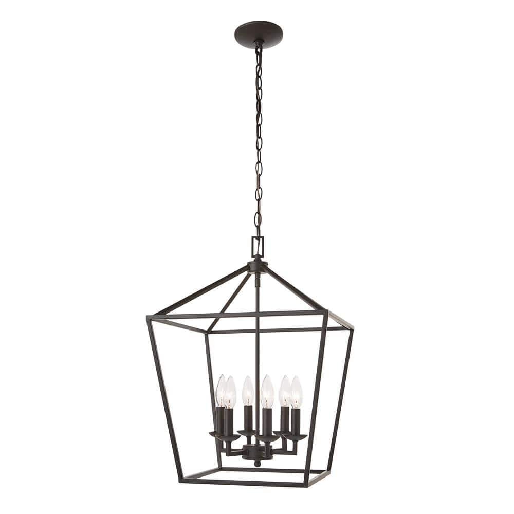 Home Decorators Collection Weyburn 6-Light Bronze Caged Chandelier