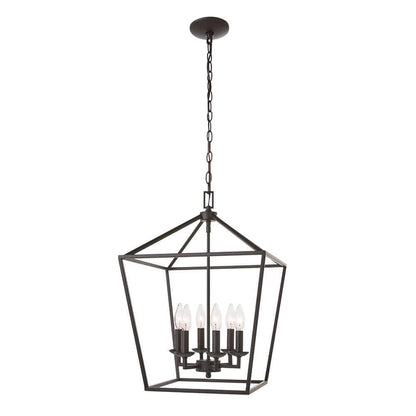 Home Decorators Collection Weyburn 6-Light Bronze Caged Chandelier