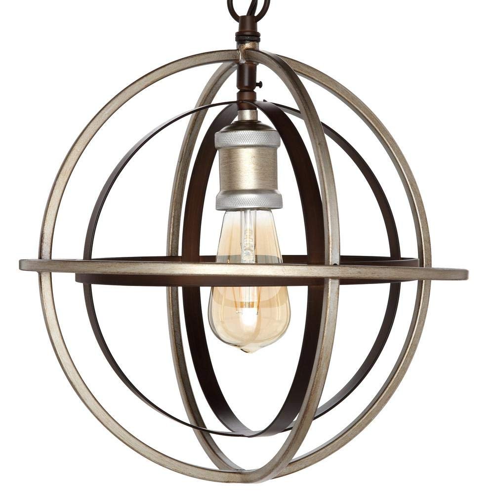 Home Decorators Collection 27030 1-Light Bronze & Champagne Pewter Mini Pendant