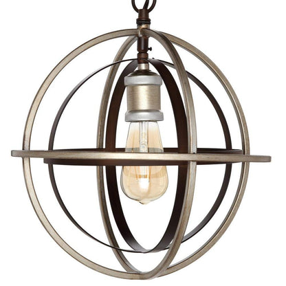 Home Decorators Collection 27030 1-Light Bronze & Champagne Pewter Mini Pendant