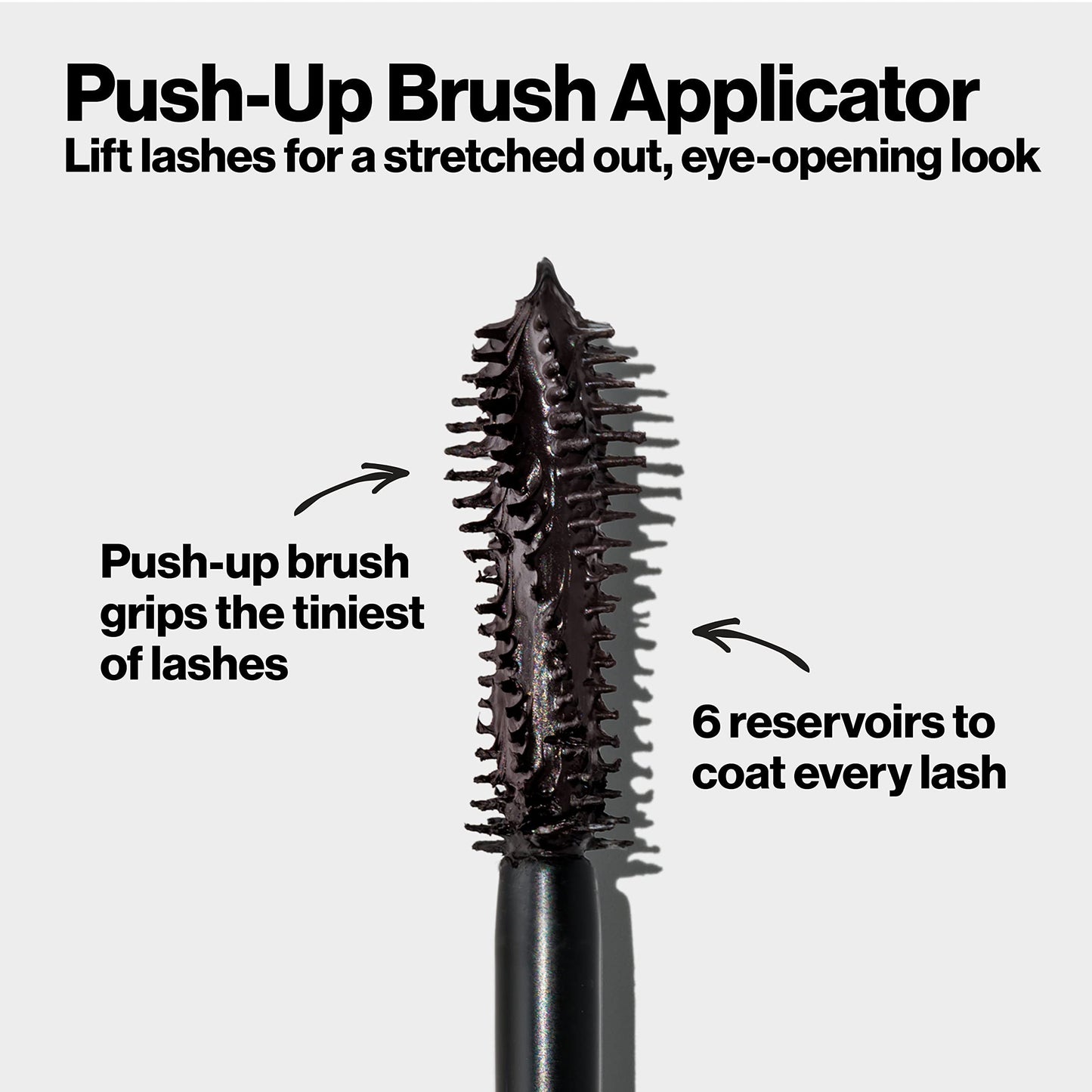 Revlon So Fierce Eyes Wide Open Mascara with Push-up Brush, For Volumizing & High Lifting Eyelashes, Smudge-proof, Flake Resistant, 101 Blackest Black, 0.24 fl oz