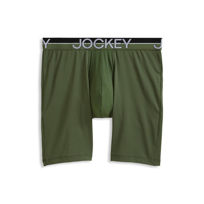 Jockey Men's Underwear Infinite Cool Microfiber Stretch 8" Long Leg Boxer Brief - 3 Pack