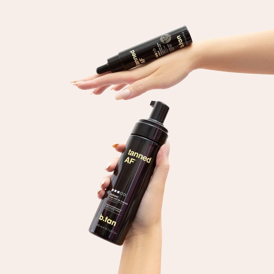 b.tan Self Tanner Singles | Fast, 1 Hour Sunless Tanner Mousse, No Fake Tan Smell, No Added Nasties, Vegan & Cruelty Free
