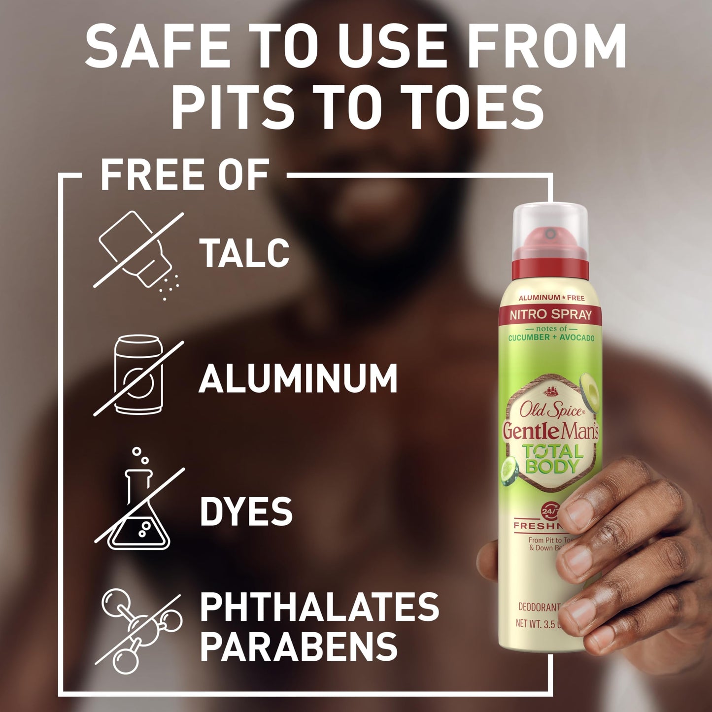 Old Spice Total Body Deodorant Men, Vanilla + Shea, Aluminum Free Deodorant Spray for 24/7 Freshness // Dermatologist Tested Whole Body Deodorant, 3.5 oz