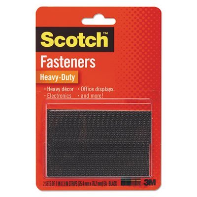 Hook and Loop Fastener Tape, 1" x 3", two sets, Black
