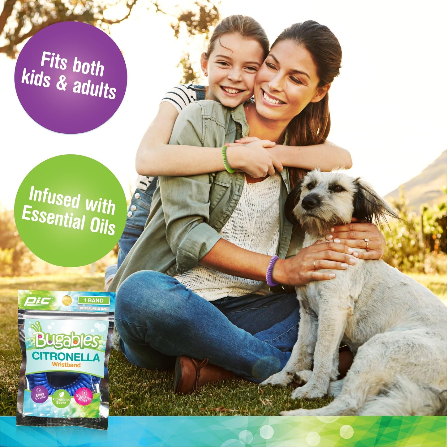 PIC Bugables Coil Wristbands, Reusable and Resealable, One Size Fits All