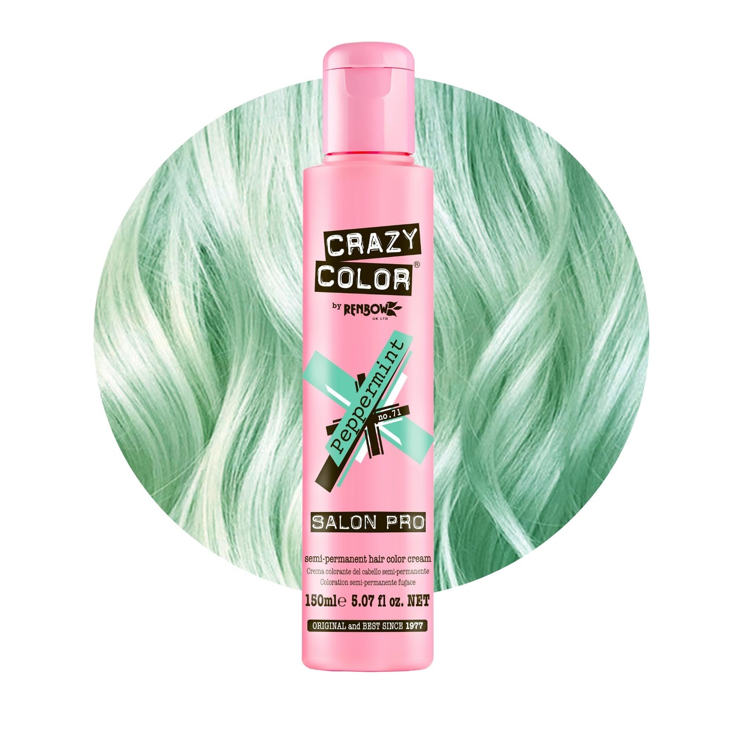 Crazy Color Peppermint Semi-Permanent Conditioning Hair Dye (150ml)