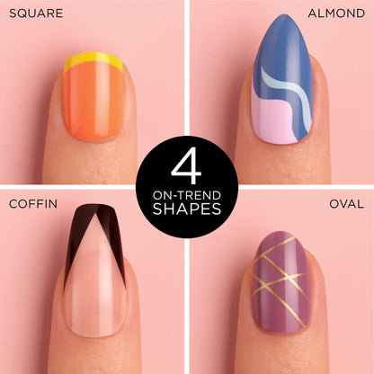 Sally Hansen Salon Effects® Perfect Manicure, ASAP Apple, Press On Nails, Almond Shaped, Non-Damaging Adhesive Tabs, File, and Alcohol Pad Included