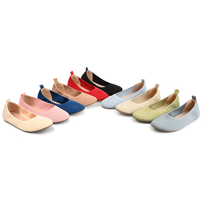 Journee Women's Comfort Foam Jersie Foldable Dress Flats