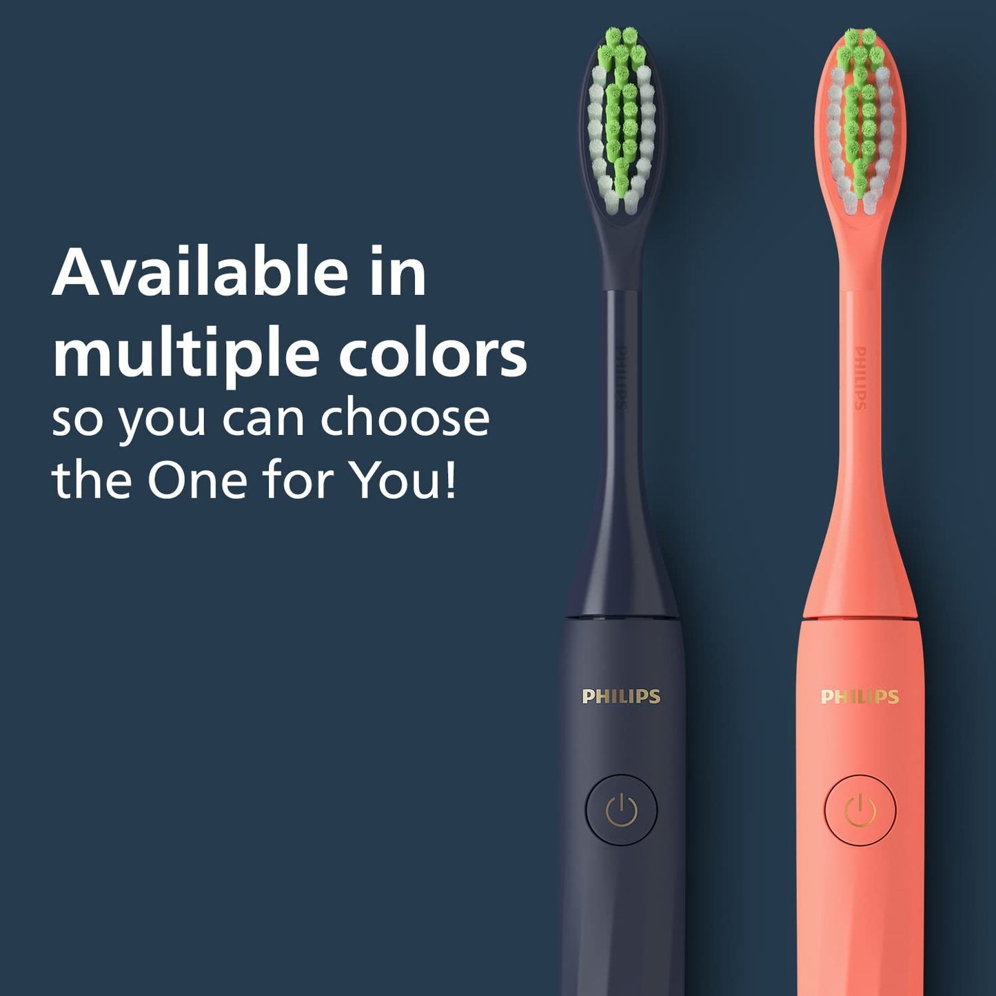 Philips One Electric Toothbrush by Sonicare HY1100/54 - Micro Vibrations, Soft bristles That Gently Polish and whiten teeths, 3 Month Battery Life, 2 Minute Timer and Quadpace Black