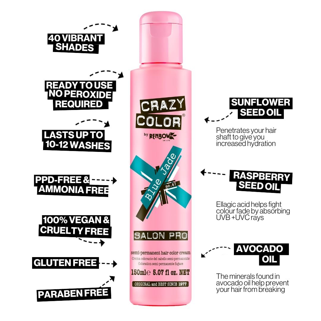 Crazy Color Peppermint Semi-Permanent Conditioning Hair Dye (150ml)