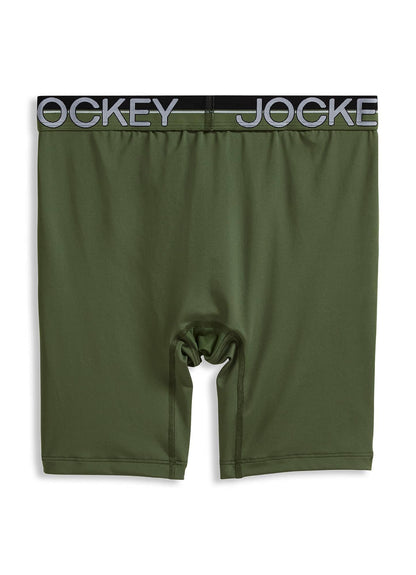 Jockey Men's Underwear Infinite Cool Microfiber Stretch 8" Long Leg Boxer Brief - 3 Pack