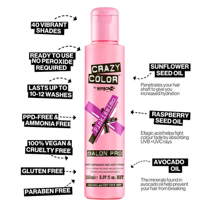 Crazy Color Peppermint Semi-Permanent Conditioning Hair Dye (150ml)