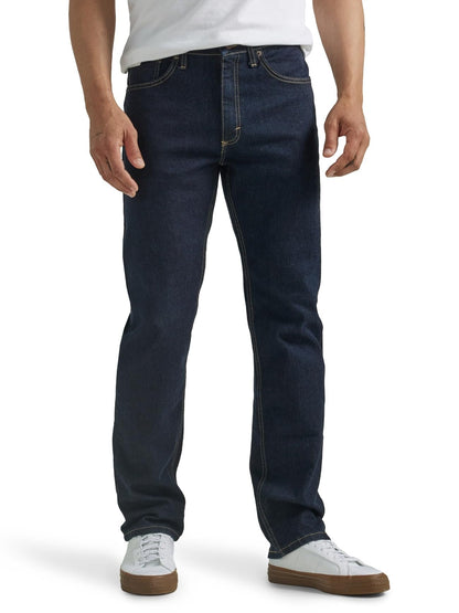 Wrangler Men's Free-to-Stretch Regular Fit Jean, Rinse Denim, 32W x 32L