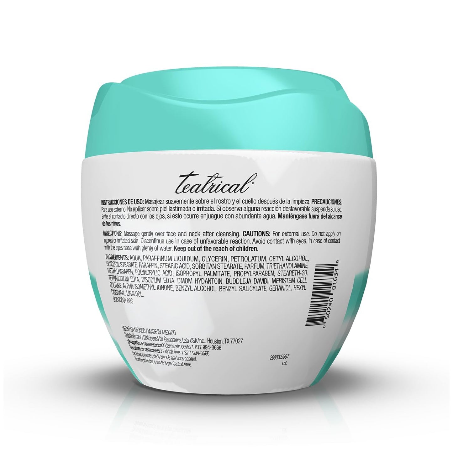 TEATRICAL Facial Moisturizer with Buddleja Davidii Stem Cells, 3.5 Ounces,Floral