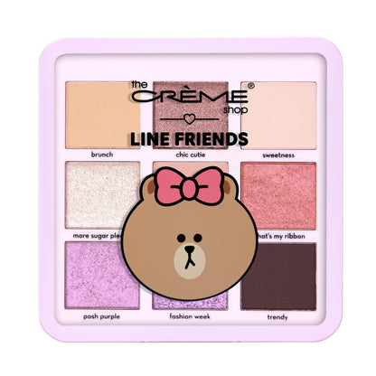 The Crème Shop | LINE FRIENDS - CHOCO’S SWEET & LOVELY Eyeshadow Palette | 9 Rosy Multi-Finish Shades