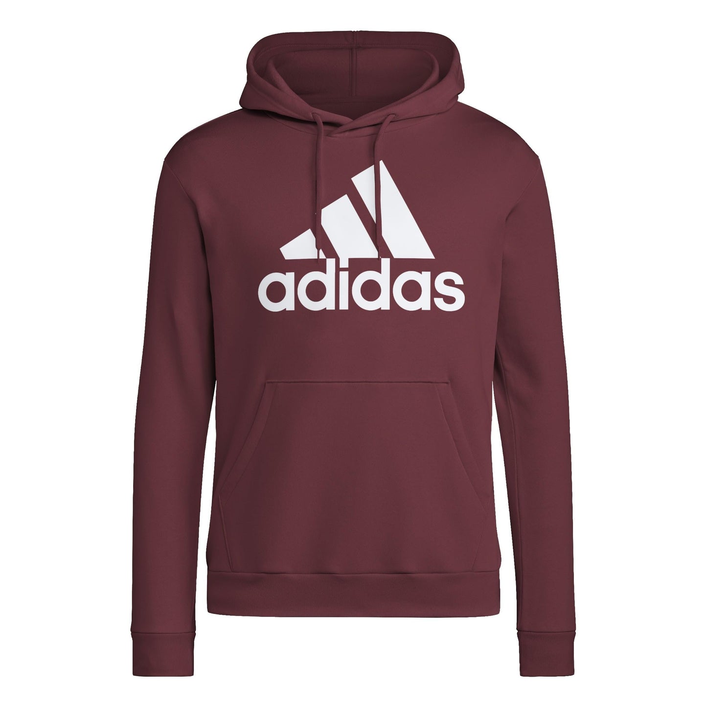 adidas Mens Essentials Fleece Hoodie Training Athletic Outerwear Casual Pockets - Red - Size LT