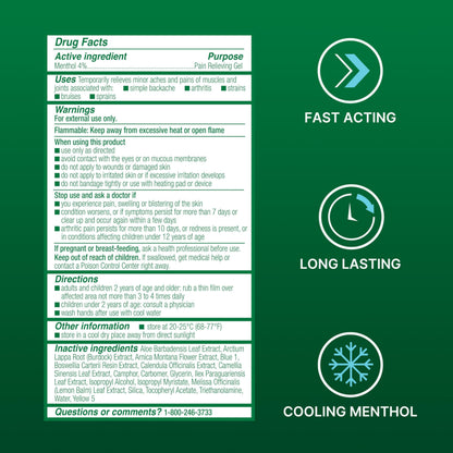 Biofreeze Gel Tube Menthol Gel for Pain Relief of Sore Muscles, Joint Pain, Simple Backaches, Strains, Bruises, and Sprains