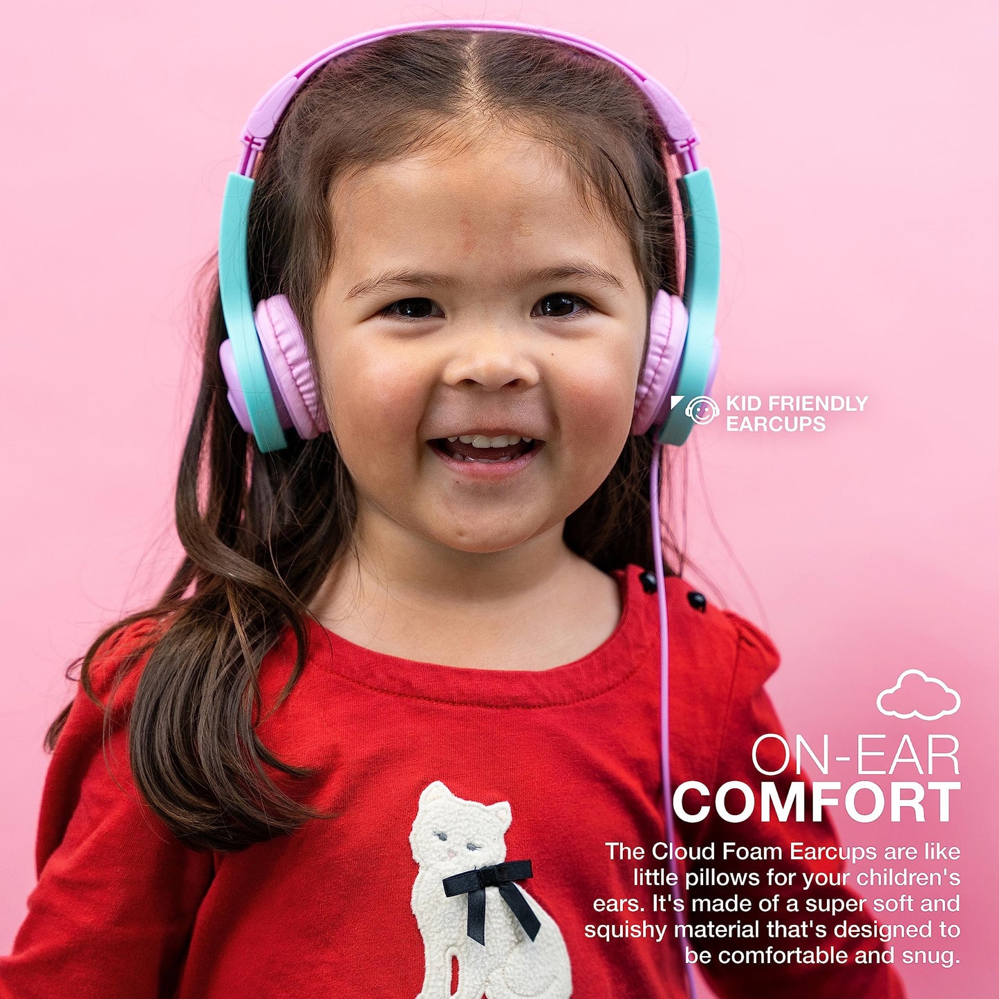 JLab JBuddies Folding Kids Wired Headphones Gen 2, Toddler Headphones with Noise Isolation & Volume Limiting for Children Ages 2+