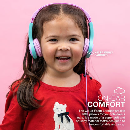 JLab JBuddies Folding Kids Wired Headphones Gen 2, Toddler Headphones with Noise Isolation & Volume Limiting for Children Ages 2+