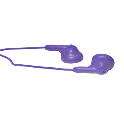 Magnavox MHP4820M-PL Gummy Earbuds with Microphone in Purple & Pink | Comfort Stereo Earbuds with Durable Rubberized Cable